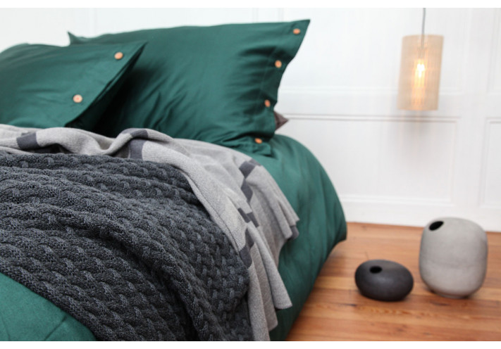 Pillow case with organic cotton. Fairtrade and organic cotton. Forrest Green.