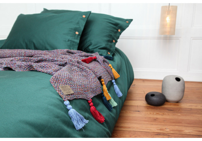 Pillow case with organic cotton. Fairtrade and organic cotton. Forrest Green.