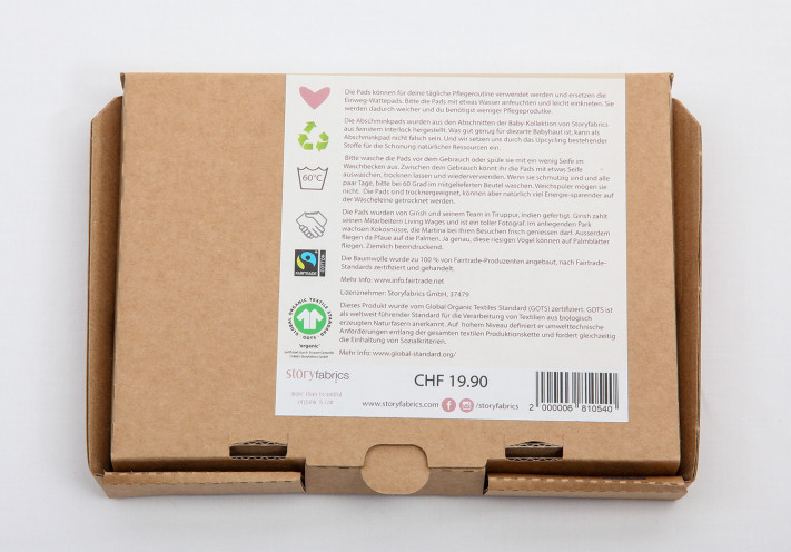 Waschbare Abschminkpads. 10 Pads pro Set.