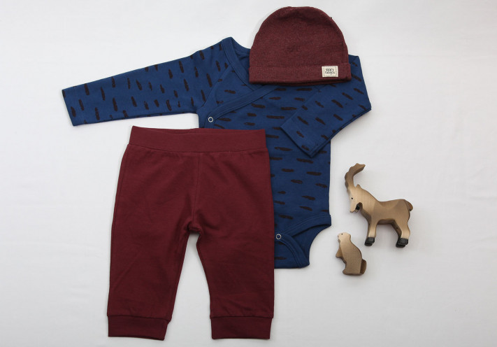 Baby Trouser in Grey and Dark Blue