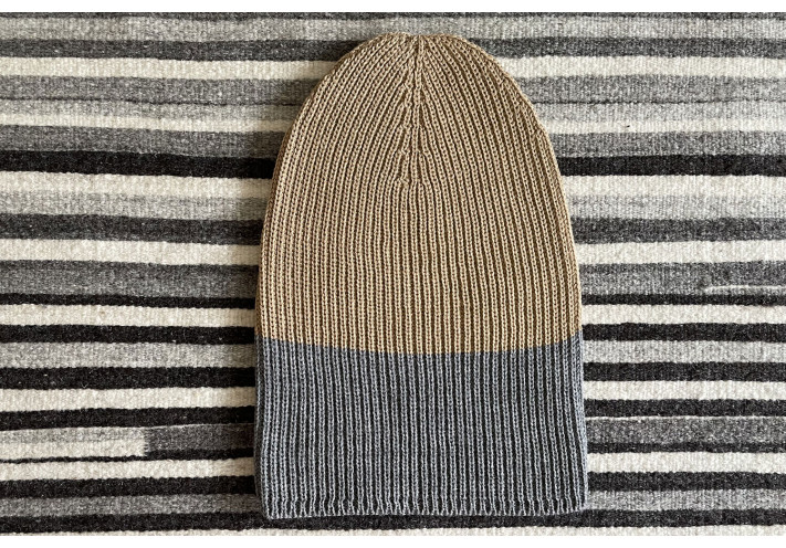 Two Colored Knitted Hat - Beanie