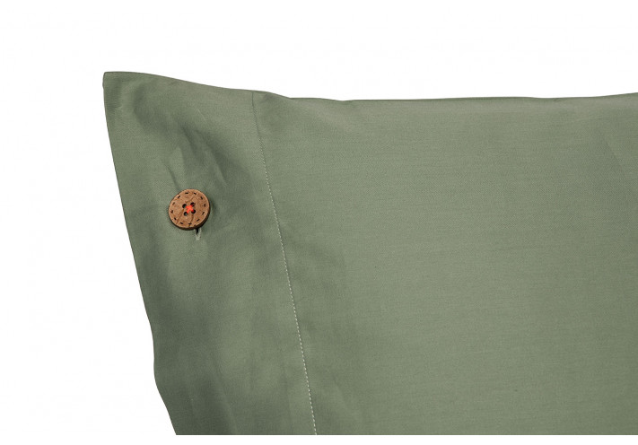 Kissen aus biologischer Baumwolle. Fairtrade zertifiziert. Dunkelgrün.
