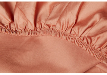 Spannbettlaken Rundumgummi aus Baumwoll Satin Koralle 2