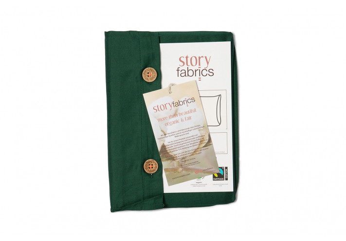 Pillow case with organic cotton. Fairtrade and organic cotton. Forrest Green.