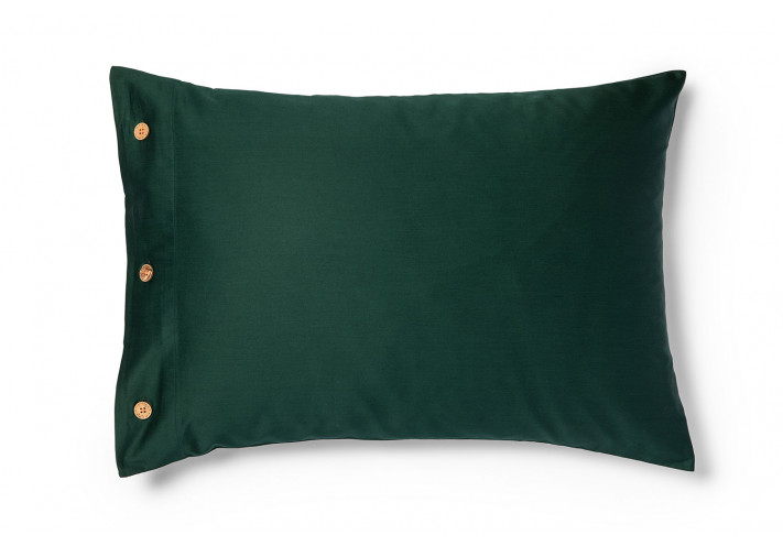 Kissen aus biologischer Baumwolle. Fairtrade zertifiziert. Dunkelgrün.