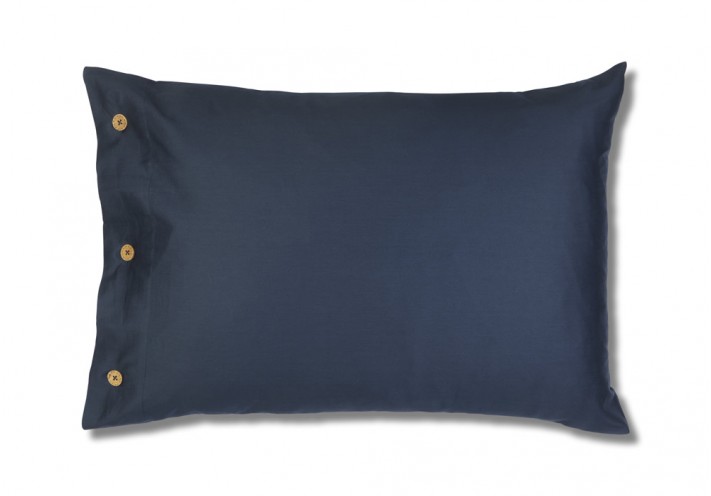 Pillow Case with Coconut Buttons Navy