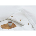 PILLOW CASE SATEEN WITH COCONUT BUTTONS WHITE