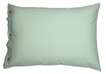 PILLOW CASE SATEEN WITH COCONUT BUTTONS LIGHT LIME GREEN