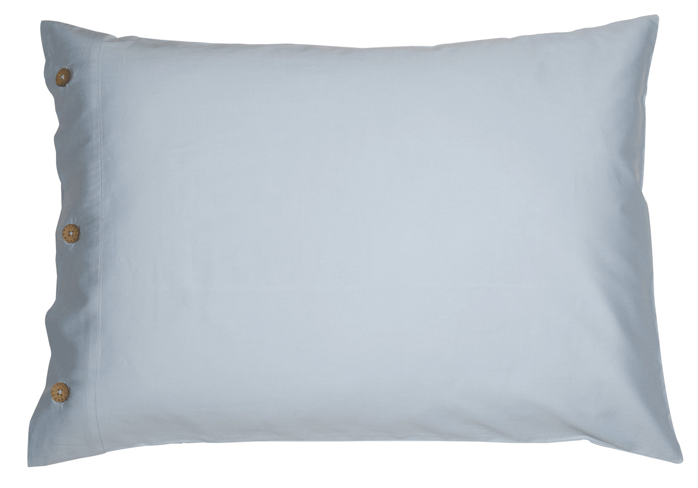 Pillow Case With Decorative Coconut Buttons Sateen Organic Cotton